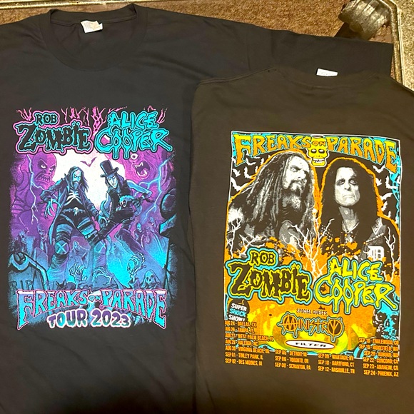Rob Zombie & Alice Cooper Freaks on Parade2023 Tour Merch Shirt - Picture 2 of 11